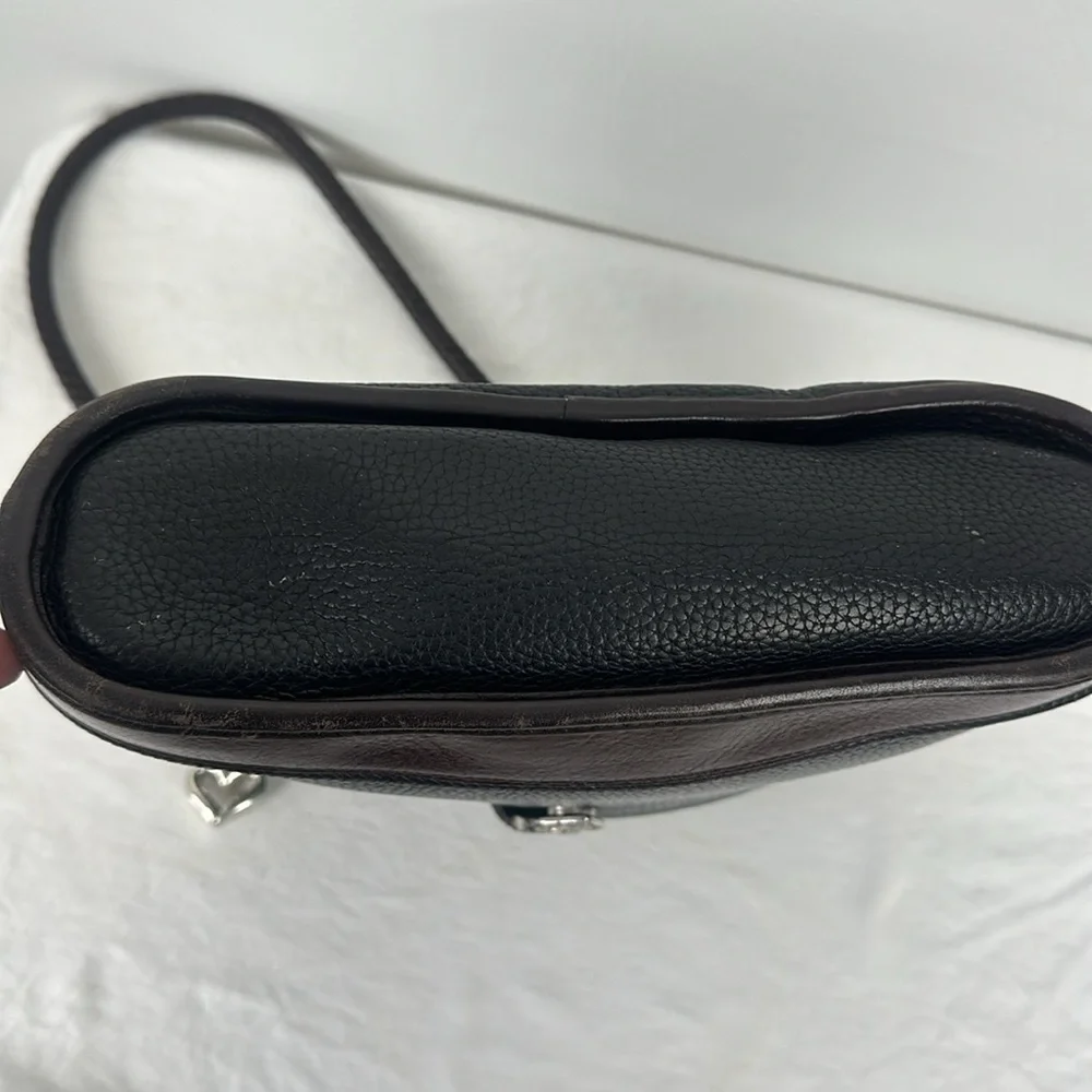 Brighton Black and Brown Pebbled Leather Shoulder Bag - Picture 8 of 10